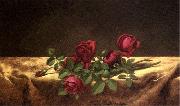 Martin Johnson Heade Roses Lying on Gold Velvet France oil painting artist